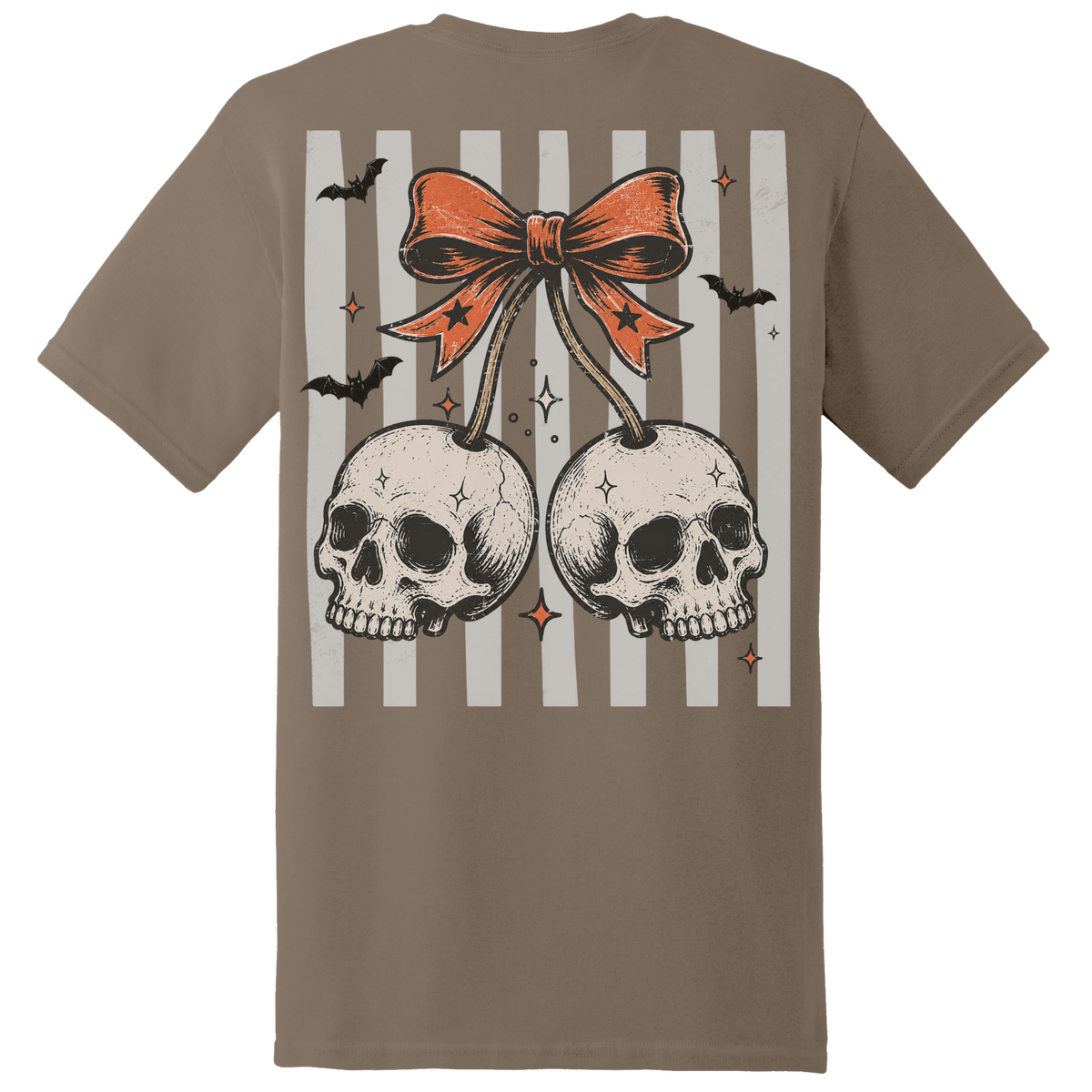Skull Cherry Bow Tee - Back Print