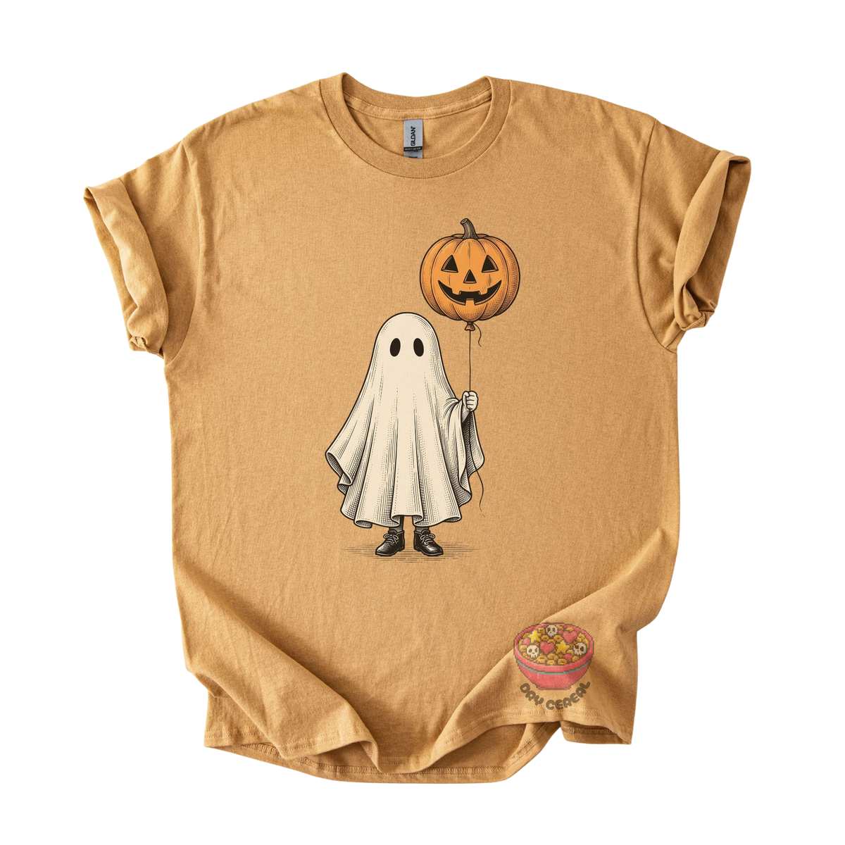 Ghost with Pumpkin Balloon Tee