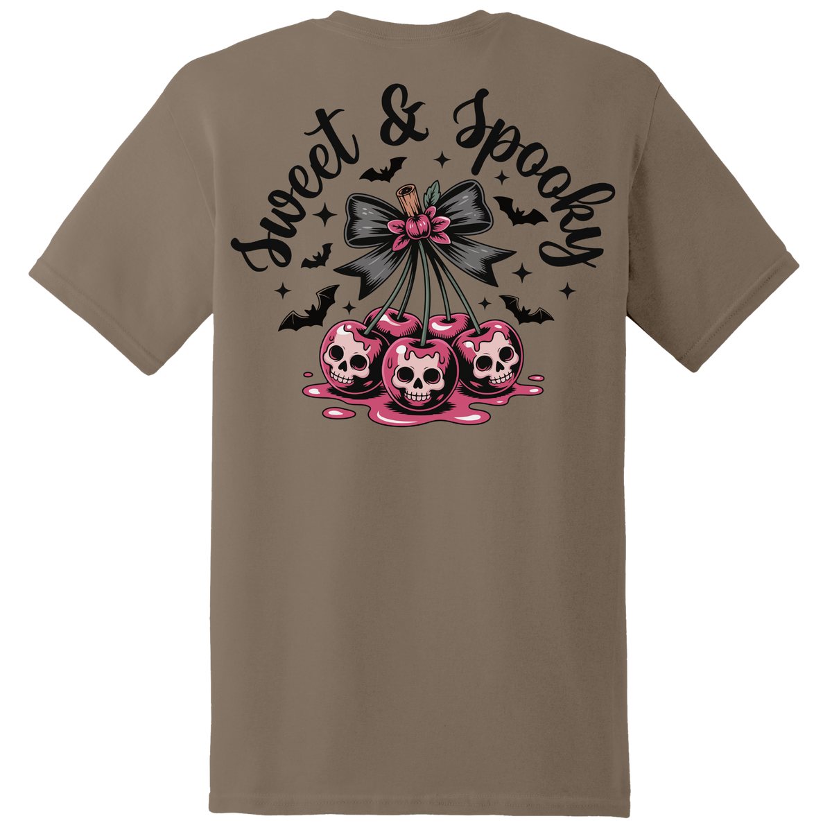 Sweet & Spooky Skull Cherry Tee - Back Print