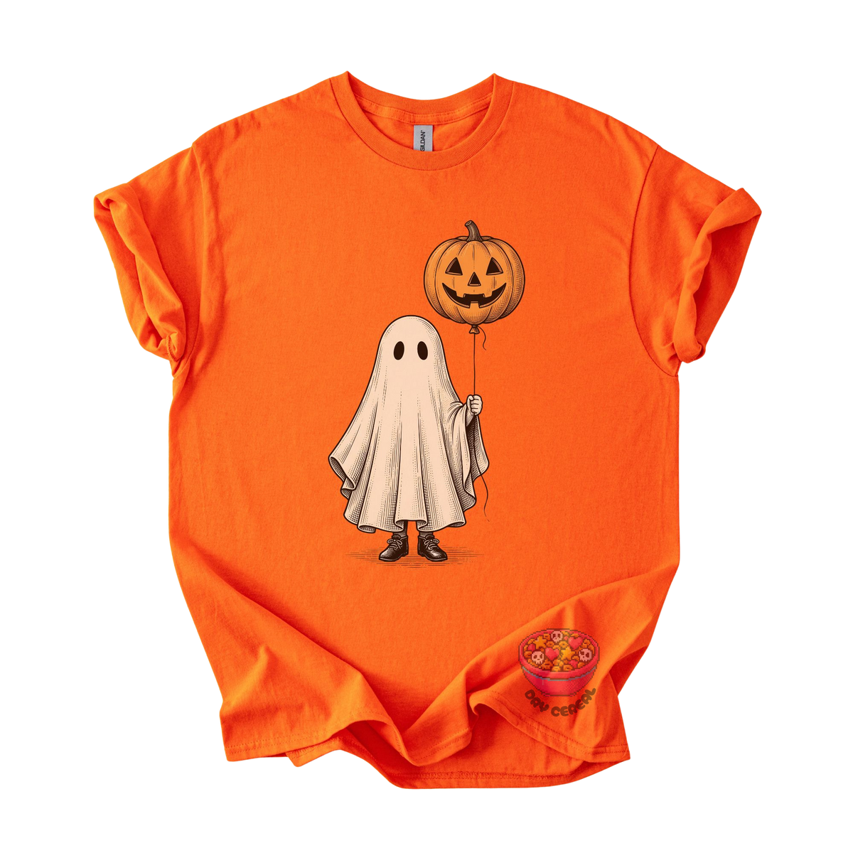 Ghost with Pumpkin Balloon Tee