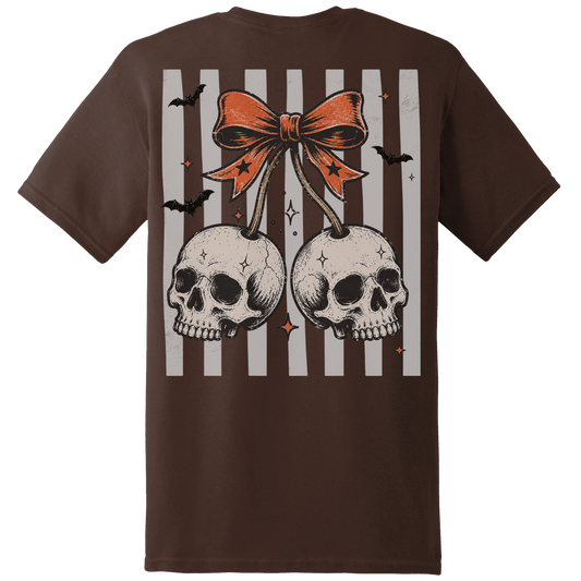 Skull Cherry Bow Tee - Back Print