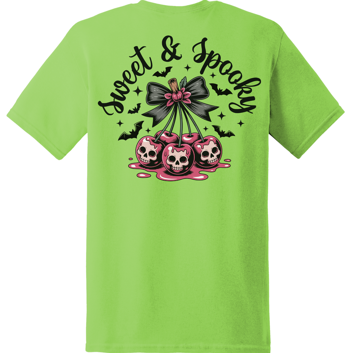 Sweet & Spooky Skull Cherry Tee - Back Print