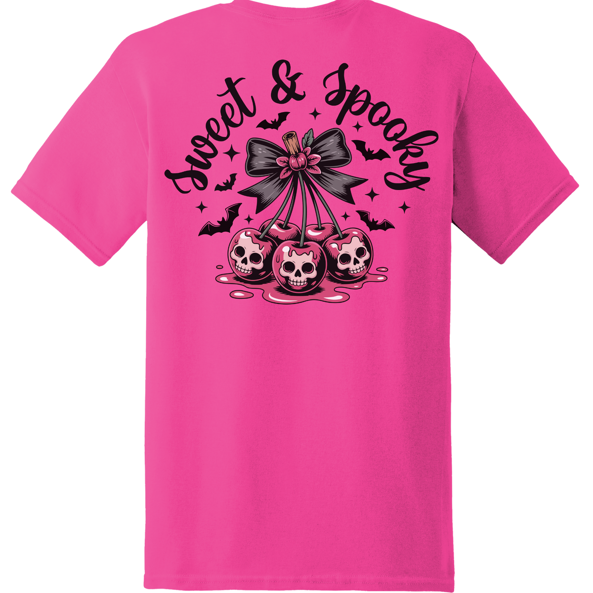 Sweet & Spooky Skull Cherry Tee - Back Print