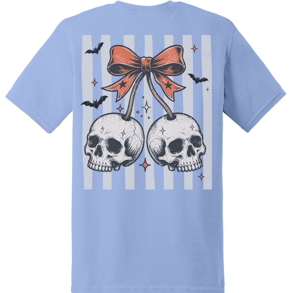 Skull Cherry Bow Tee - Back Print