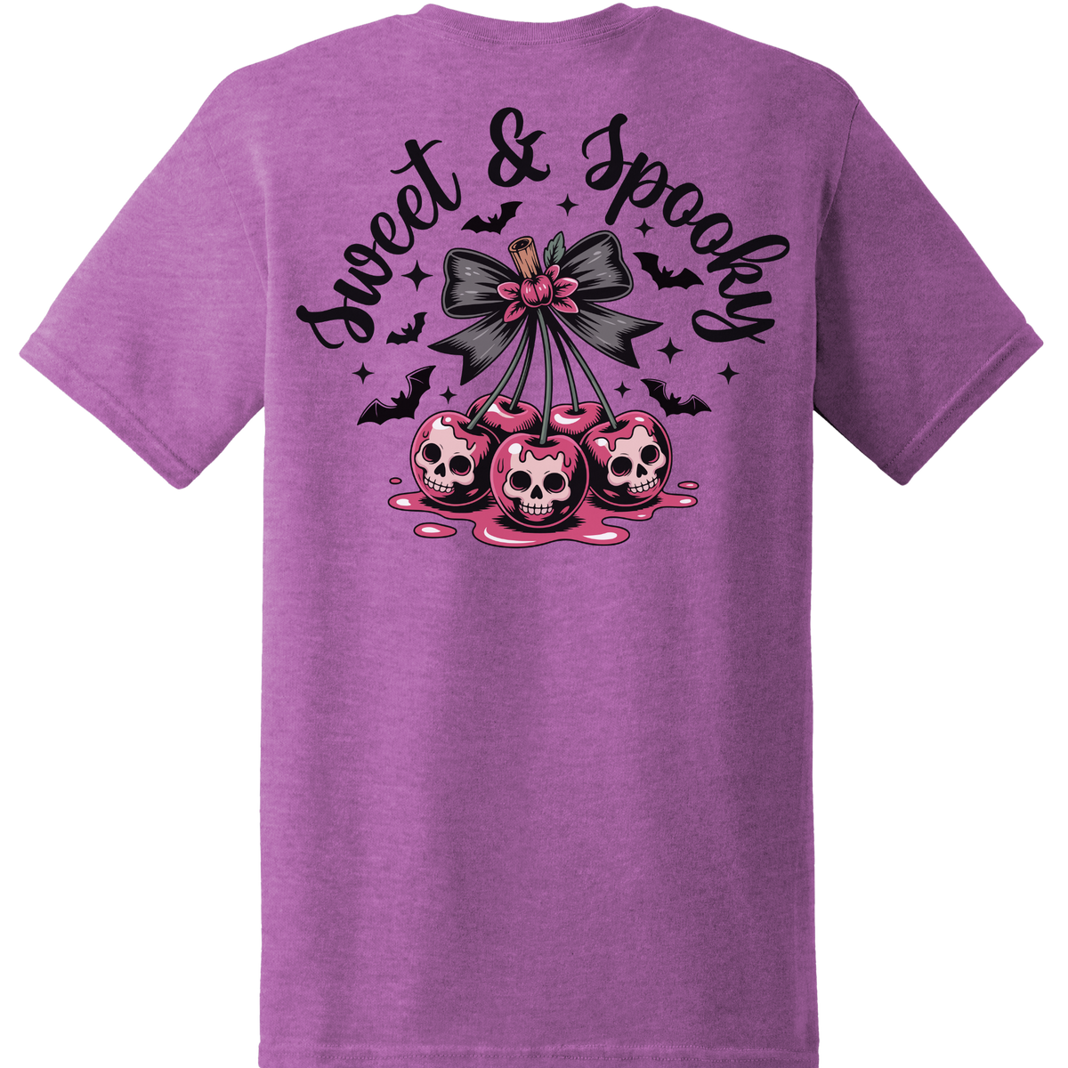 Sweet & Spooky Skull Cherry Tee - Back Print