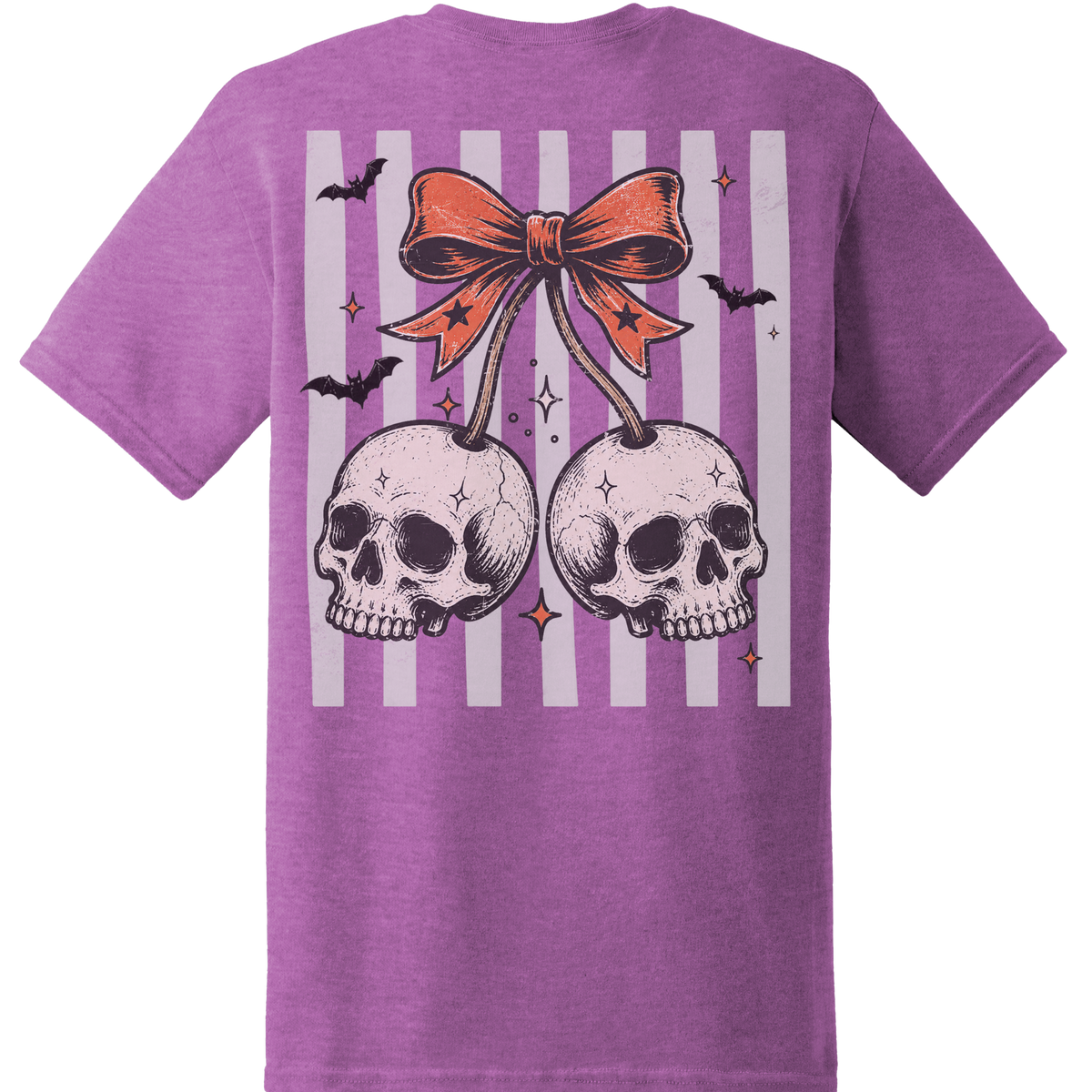 Skull Cherry Bow Tee - Back Print