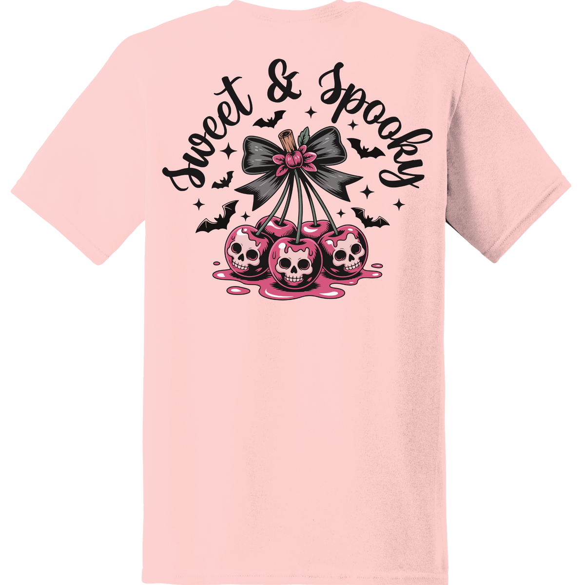 Sweet & Spooky Skull Cherry Tee - Back Print