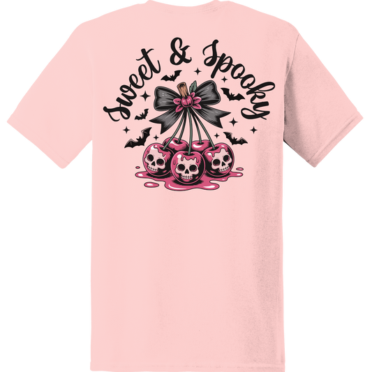Sweet & Spooky Skull Cherry Tee - Back Print