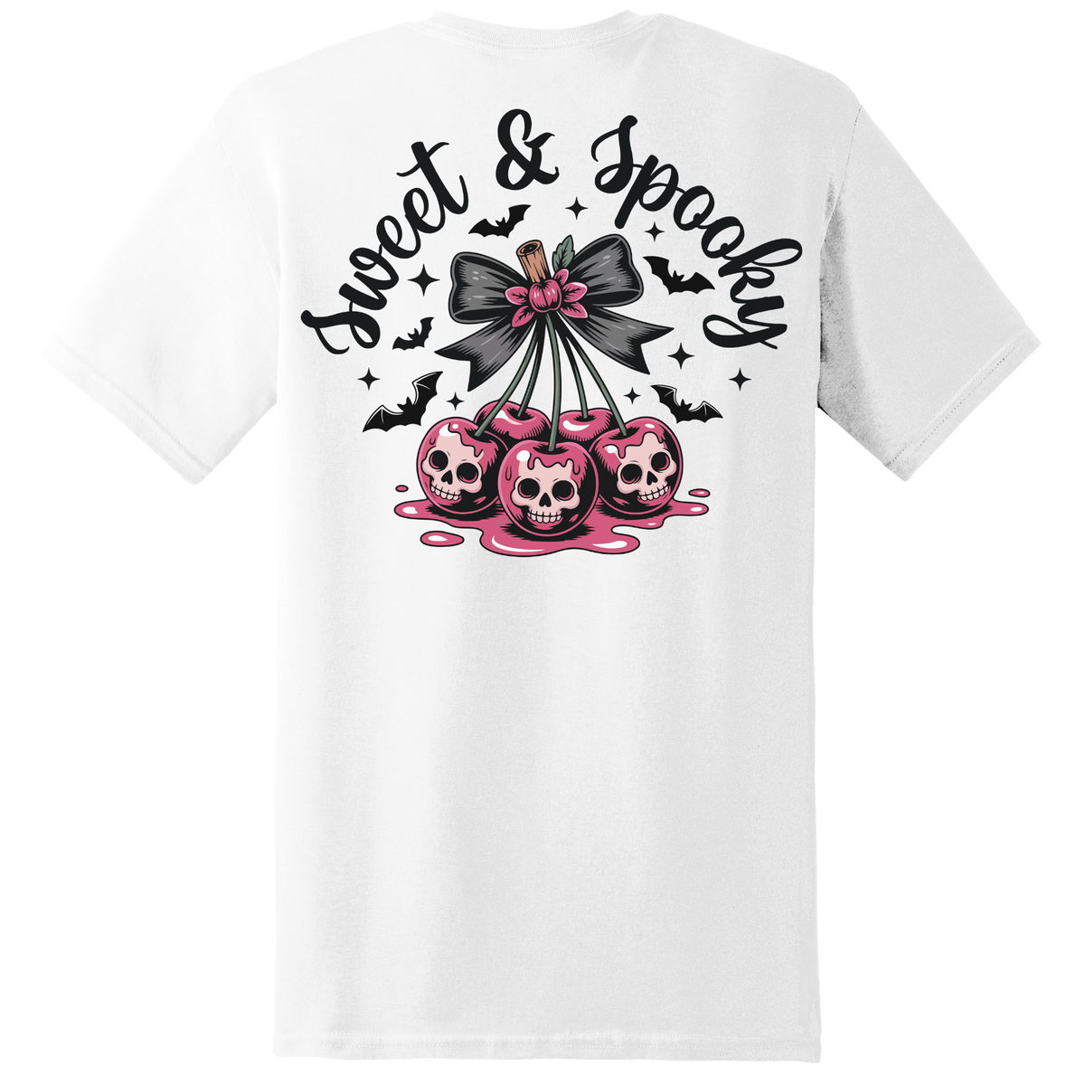 Sweet & Spooky Skull Cherry Tee - Back Print