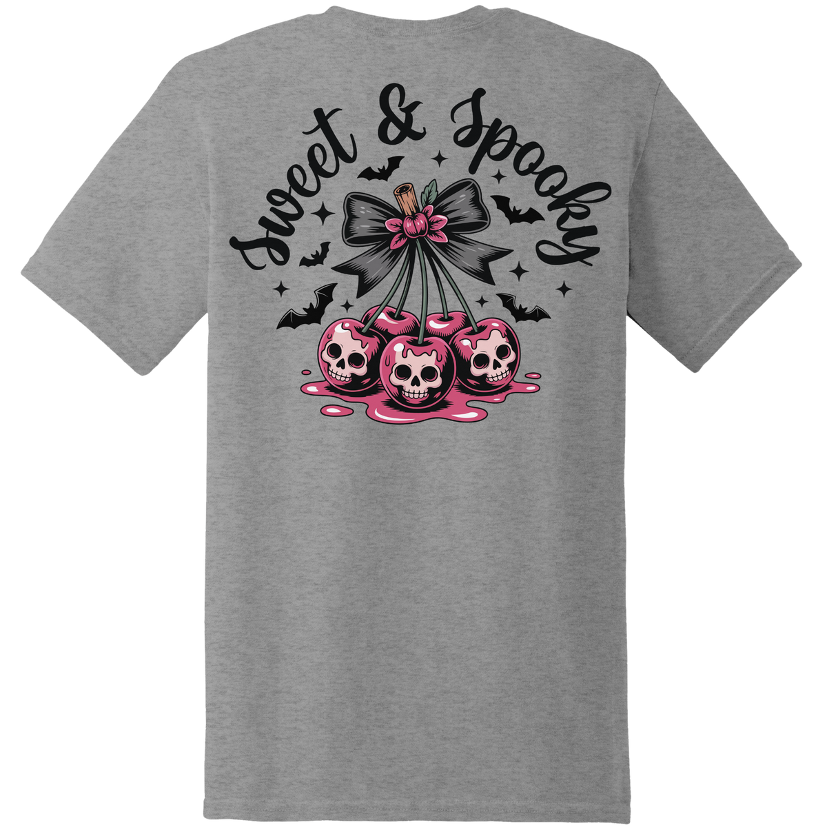Sweet & Spooky Skull Cherry Tee - Back Print