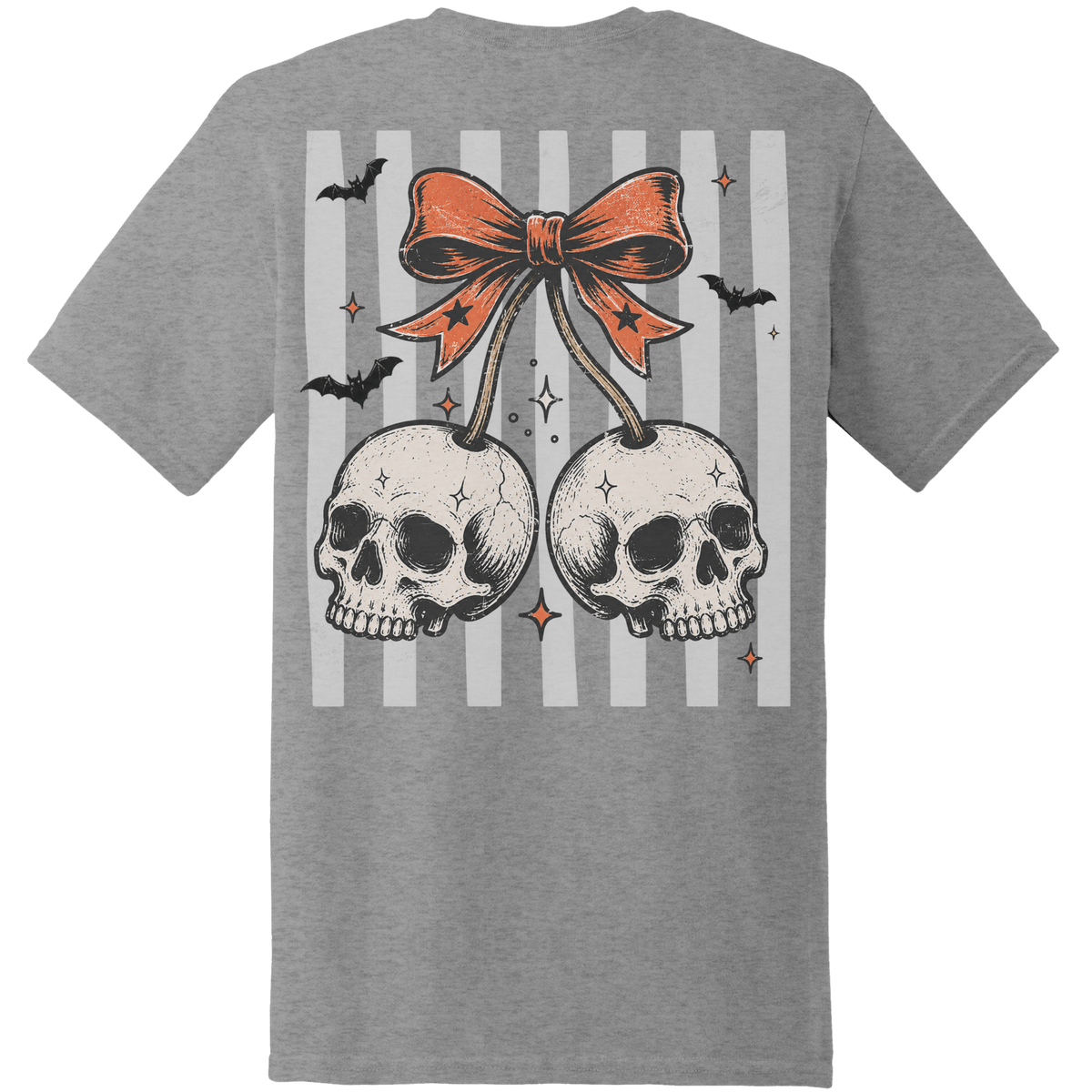 Skull Cherry Bow Tee - Back Print
