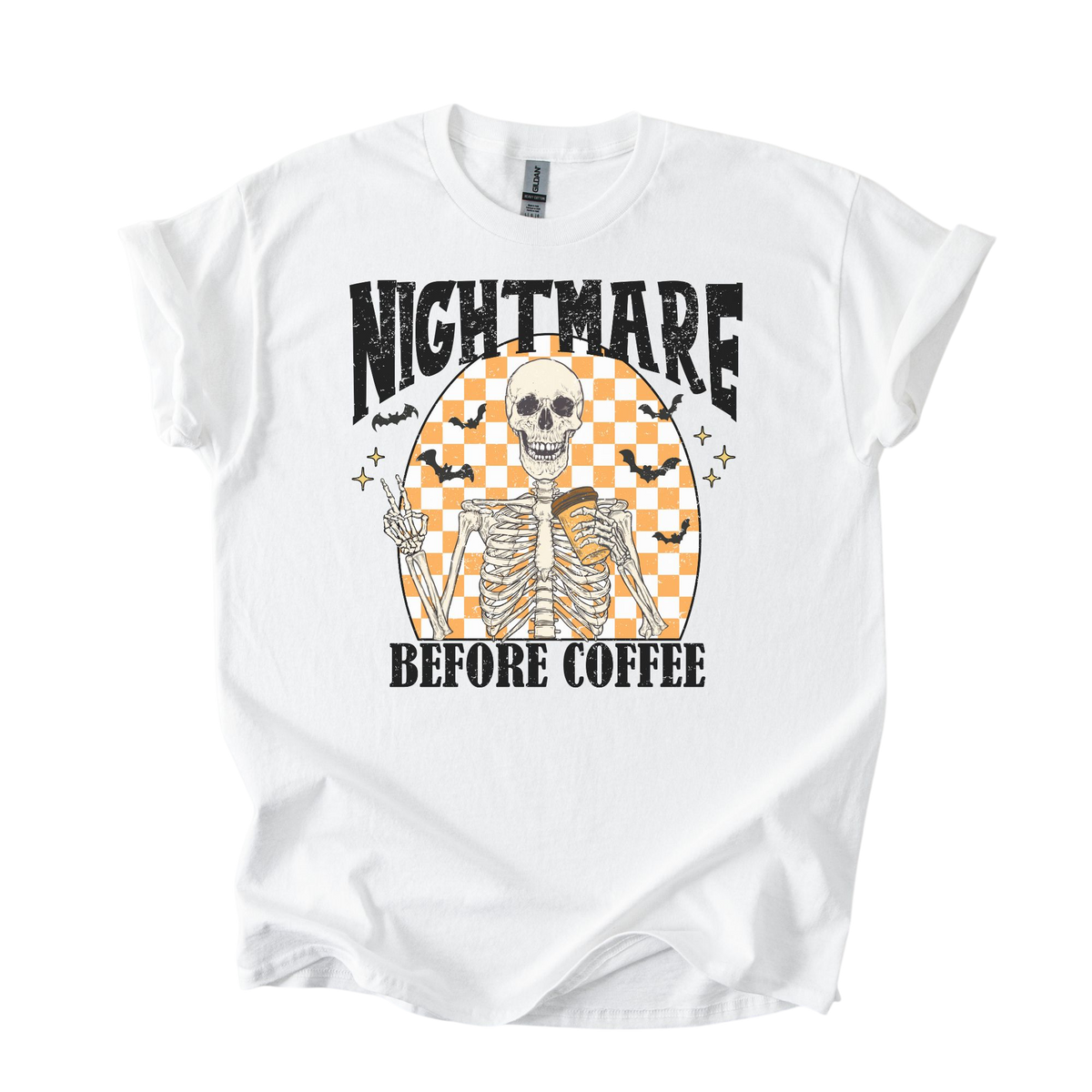 Nightmare Before Coffee Skeleton Tee