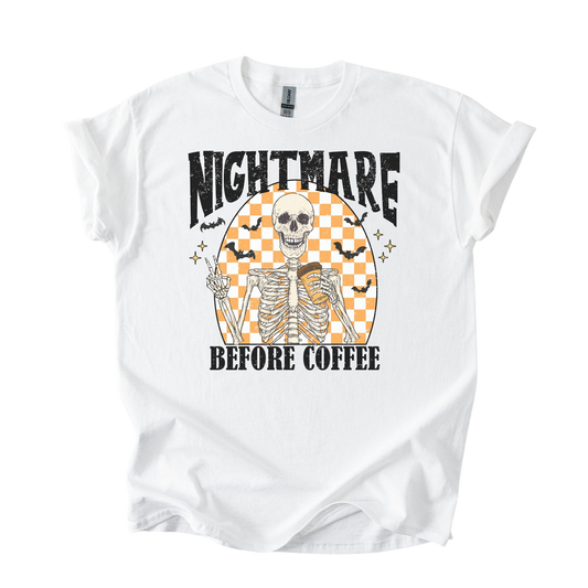 Nightmare Before Coffee Skeleton Tee