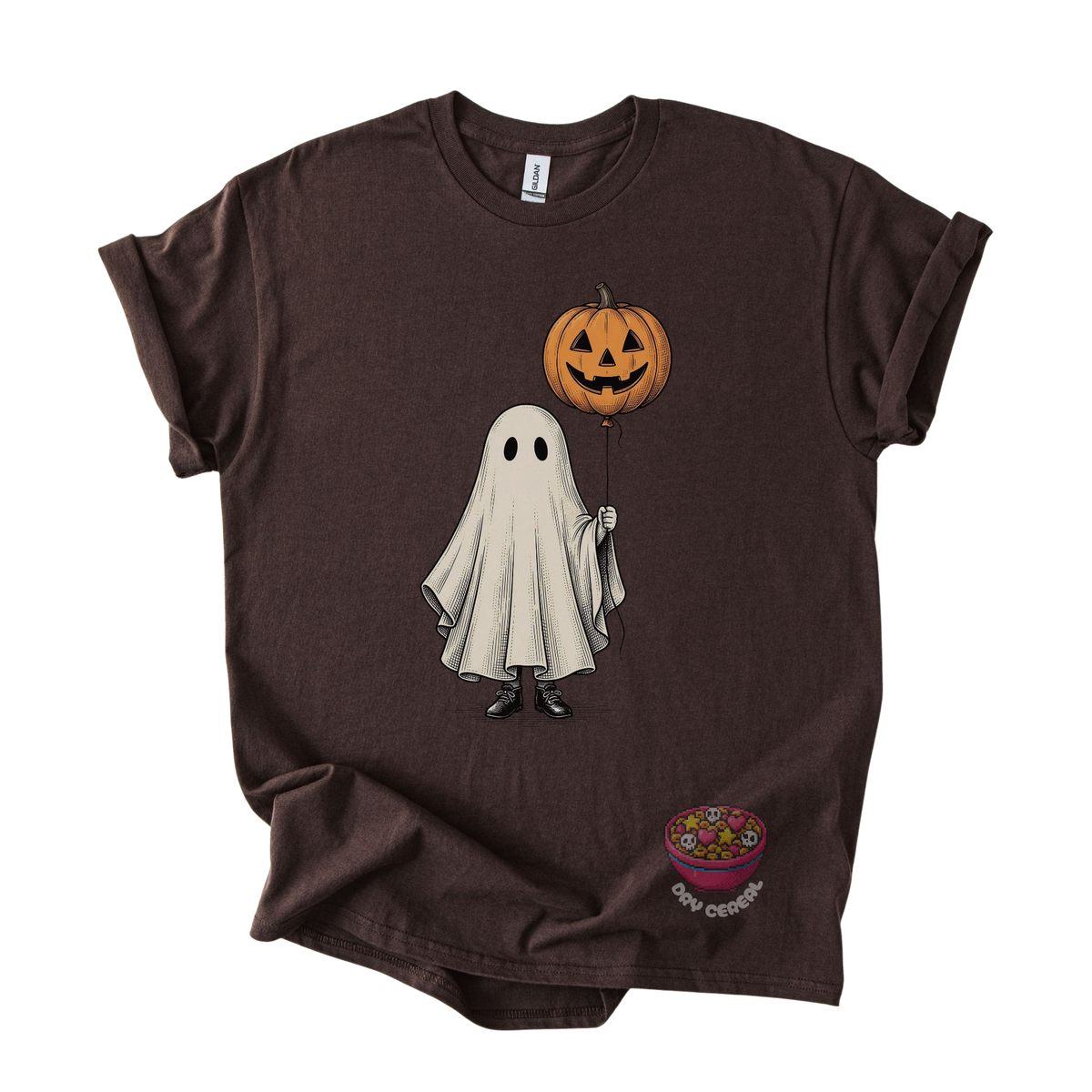 Ghost with Pumpkin Balloon Tee