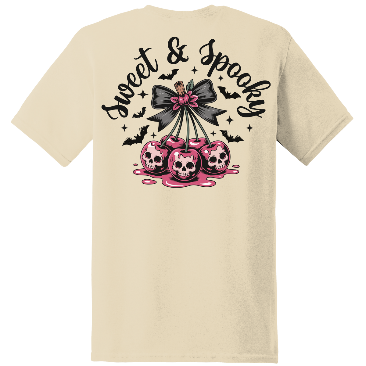 Sweet & Spooky Skull Cherry Tee - Back Print