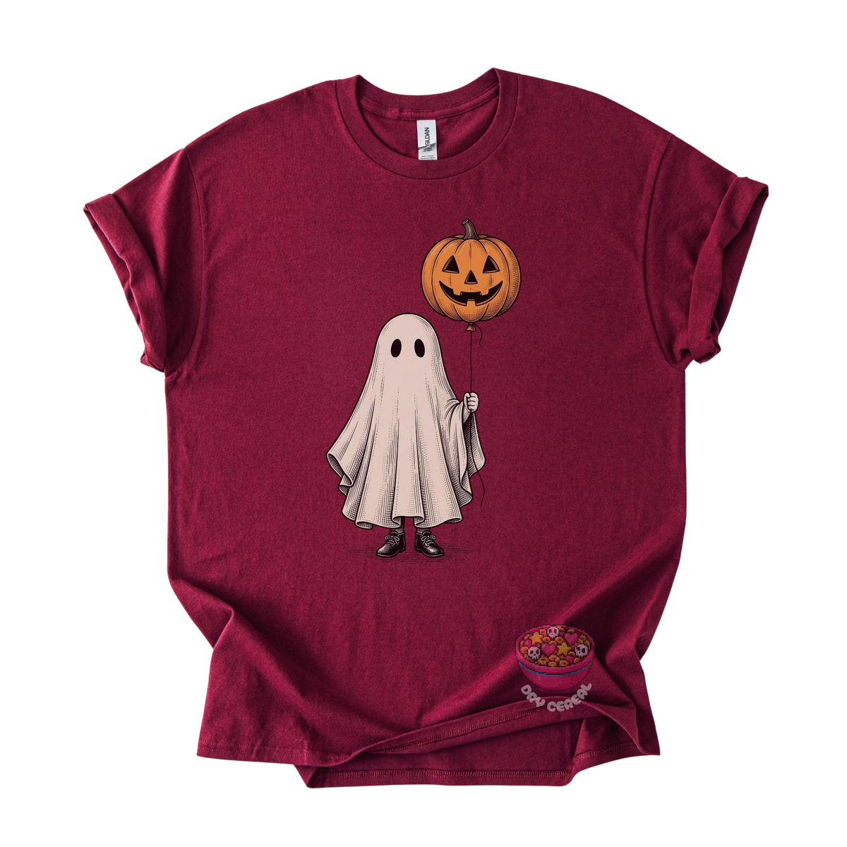 Ghost with Pumpkin Balloon Tee