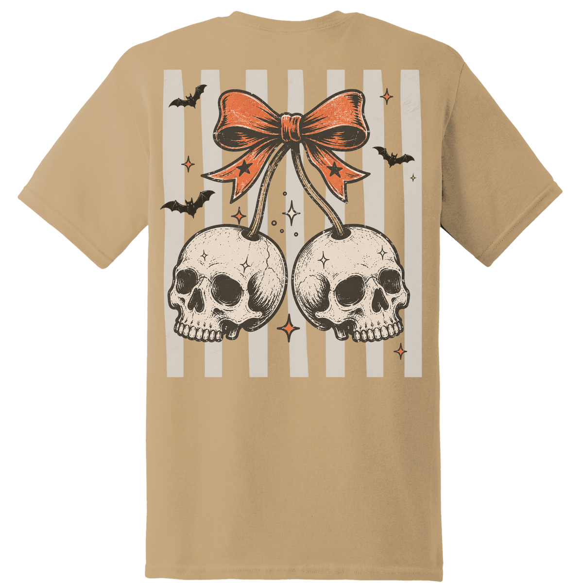 Skull Cherry Bow Tee - Back Print