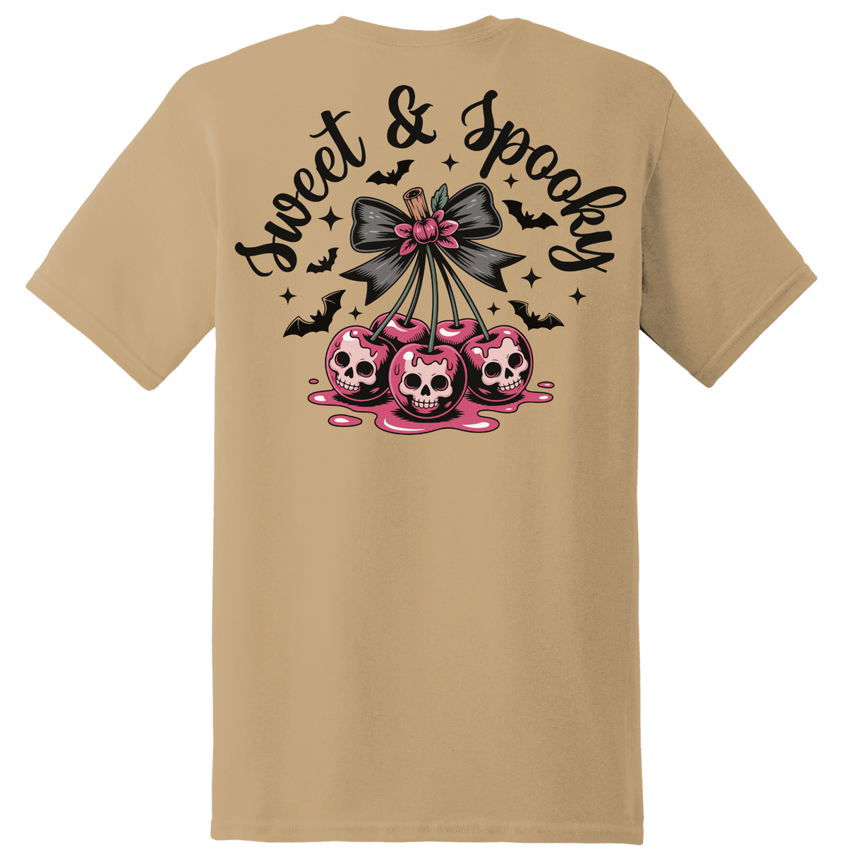 Sweet & Spooky Skull Cherry Tee - Back Print