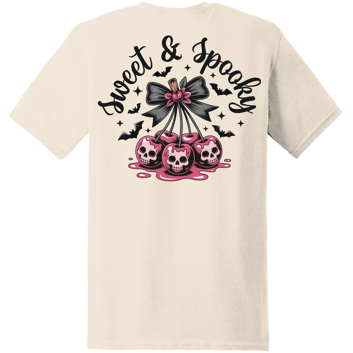 Sweet & Spooky Skull Cherry Tee - Back Print