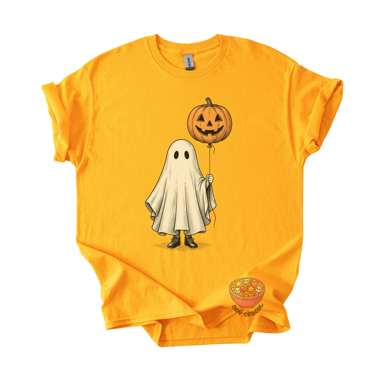 Ghost with Pumpkin Balloon Tee