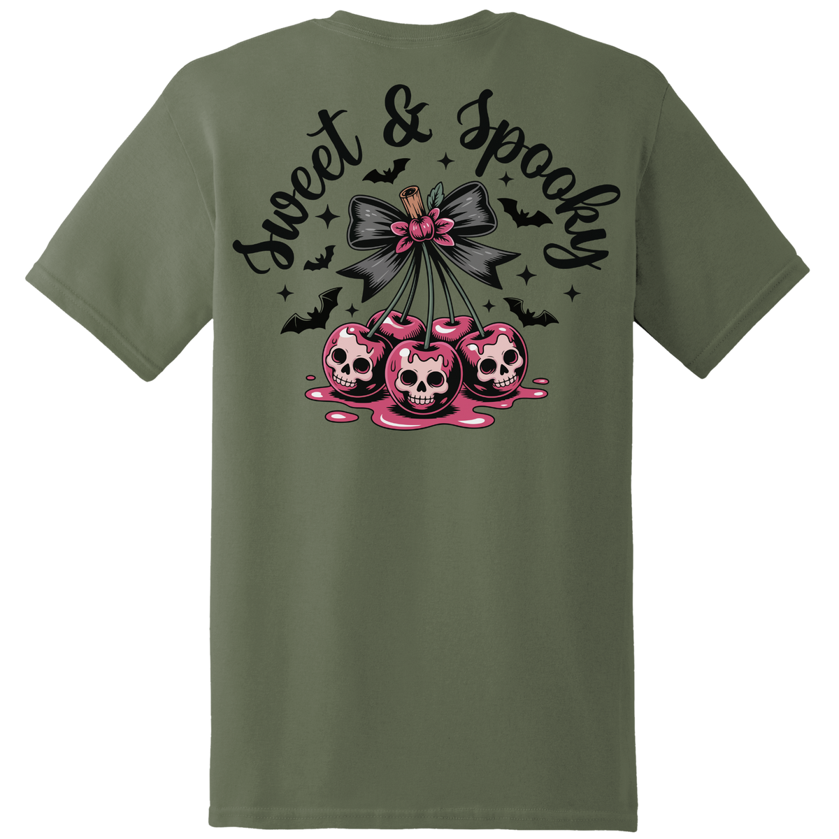 Sweet & Spooky Skull Cherry Tee - Back Print