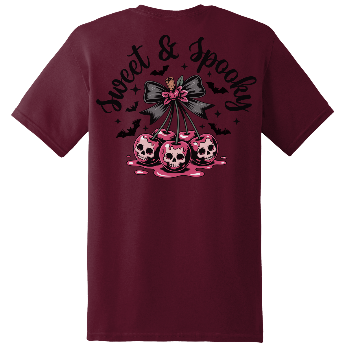 Sweet & Spooky Skull Cherry Tee - Back Print
