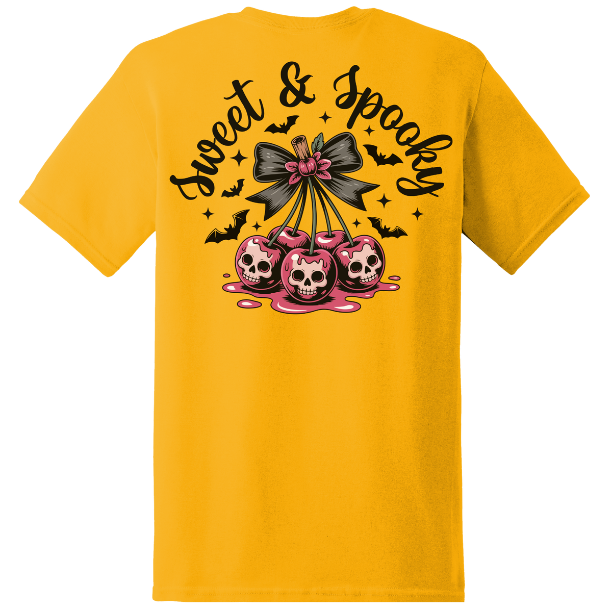 Sweet & Spooky Skull Cherry Tee - Back Print